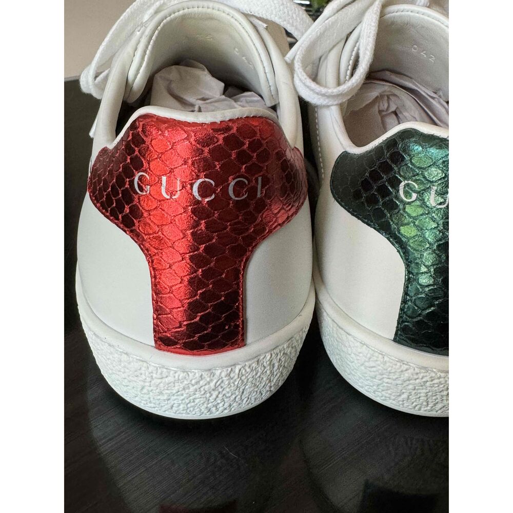 SOLD NWOT Gucci White Leather Ace Sneakers Red Green Stripes Bee Size 35
